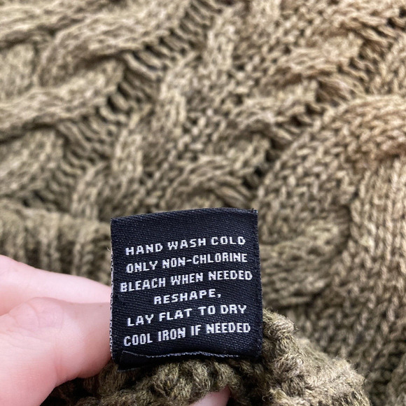 525 America Olive Green Cable Knit Cotton Sweater Size XS Elevated Basics Layers - Picture 7 of 11